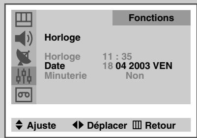 SAMSUNG UW-28J10VD - Réglage de la date et de l'heure actuelles - 4