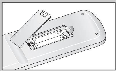 SAMSUNG UW-28J10VD - Insertion des piles dans la télécommande - 2