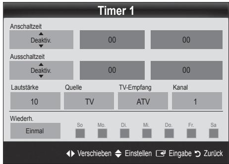 SAMSUNG UE-37C6000 - Einstellen des Ein- / Ausschalttimers - 1