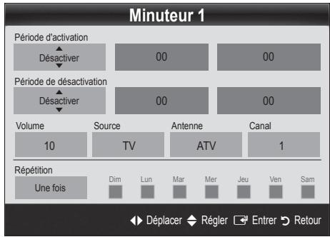 SAMSUNG UE-37C6000 - Réglage de la minuterie de mise en marche/arrêt - 1