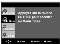 Appuyez sur la touche ENTREE pour accéder au Menu Titres