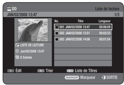 SAMSUNG DVD-HR777 - Utilisation du bouton PLAY LIST - 1