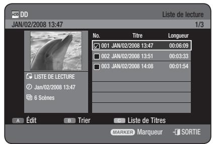 SAMSUNG DVD-HR777 - Utilisation du bouton PLAY LIST - 2