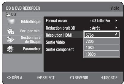 SAMSUNG DVD-HR777 - Résolution HDMI - 1