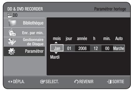SAMSUNG DVD-HR777 - RéGLAGE DE L'HORLOGE - 4