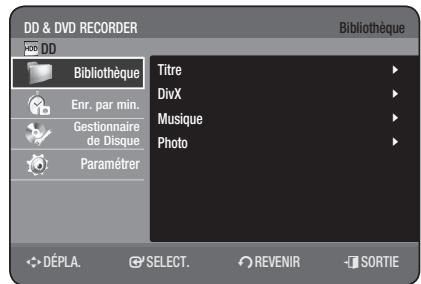 SAMSUNG DVD-HR777 - NAVIGATION DANS LES MENUS À L'ÉCRAN - 1