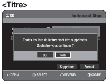 SAMSUNG DVD-HR777 - Suppression de tous les titres/des fichiers de DivX/des fichiers de musique/des fichiers de photos - 4