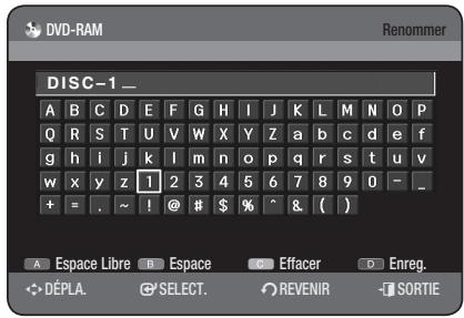 SAMSUNG DVD-HR777 - Modification du nom du disque - 8