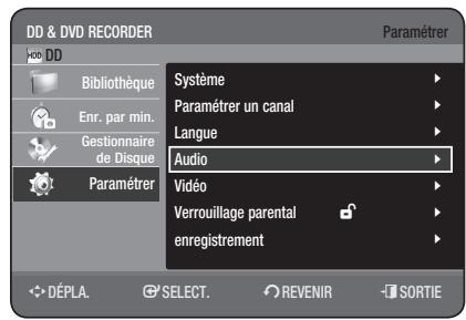 SAMSUNG DVD-HR777 - CONFIGURATION DES OPTIONS AUDIO - 1