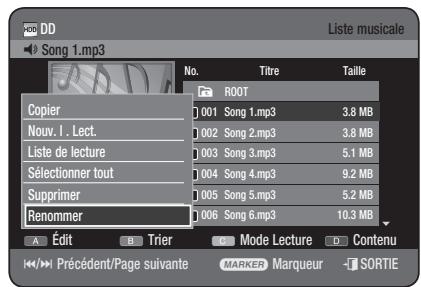 SAMSUNG DVD-HR777 - MODIFICATION DU NOM DU FICHIER MUSICAL/PHOTO/DIVX - 2