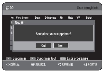 SAMSUNG DVD-HR777 - Supprimer la Liste enregistrée - 1