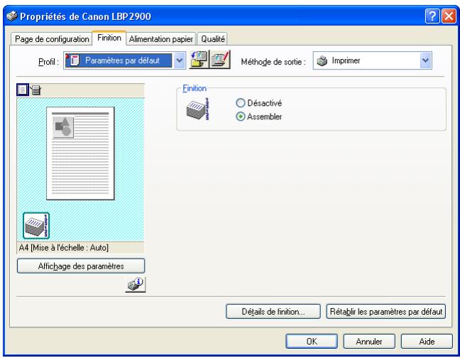 CANON LBP-2900 - Onglet [finition] - 1