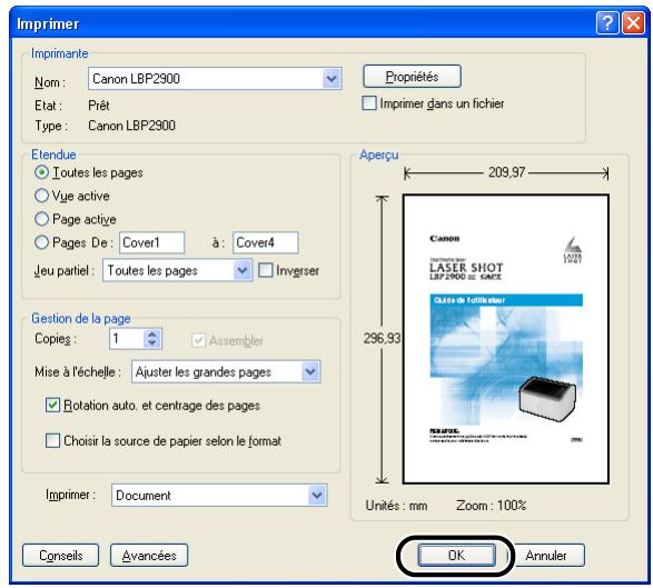 CANON LBP-2900 - Cliquez sur [OK] pour lancer l'impression. - 1