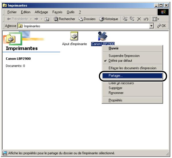 CANON LBP-2900 - Sélectionnez [paramètres] → [imprimantes] dans le menu [démarrer]. - 1