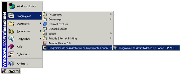 CANON LBP-2900 - Sous windows 98/me/2000 - 2