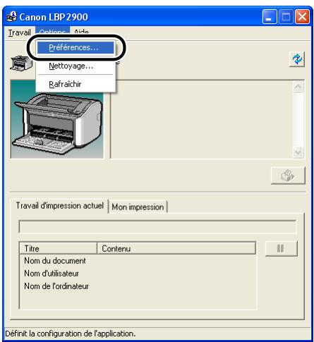 CANON LBP-2900 - Sélectionnez [préférences] dans le menu [options]. - 1