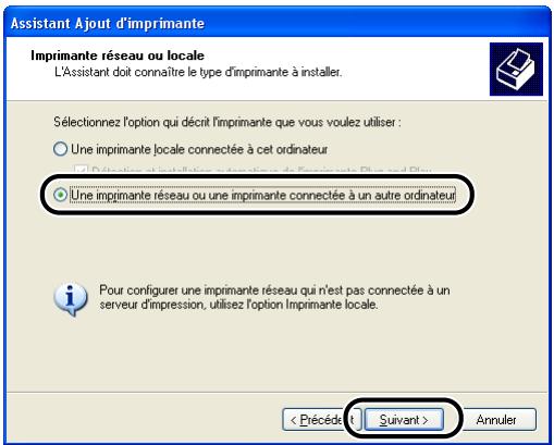 CANON LBP-2900 - Sélectionnez [une imprimante réseau ou une imprimante connectée à un autre ordinateur], puis cliquez sur [suivant]. - 1