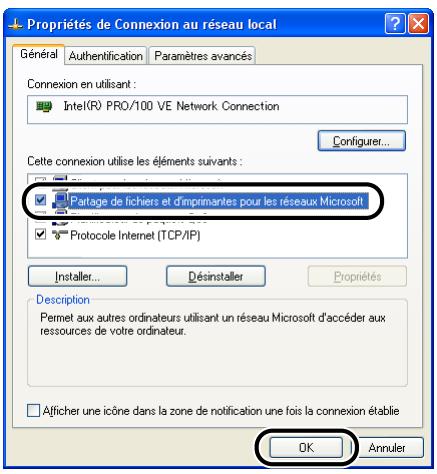 CANON LBP-2900 - Cliquez avec le bouton droit de la souris sur l'icone [connexion au réseau local], puis sélectionnez [propriétés] dans le menu contextuel. - 2