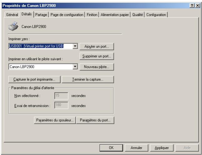 CANON LBP-2900 - Onglet [détails] (windows 98 / me uniquement) - 1