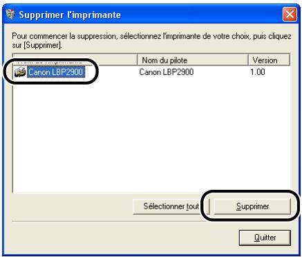 CANON LBP-2900 - Sélectionnez [canon LBP2900] dans la boîte de dialogue [ajouter ou supprimer des programmes], puis cliquez sur [modifier/supprimer]. - 3