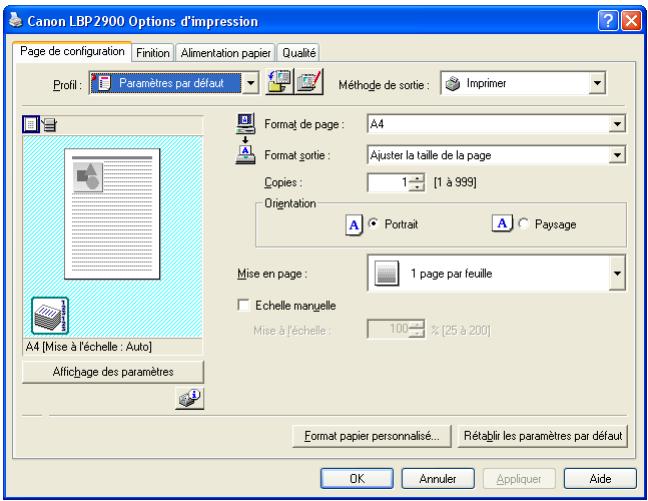 CANON LBP-2900 - Sélectionnez l'icône de votre imprimante, puis sélectionnez [options d'impression] dans le menu [fichier]. - 2