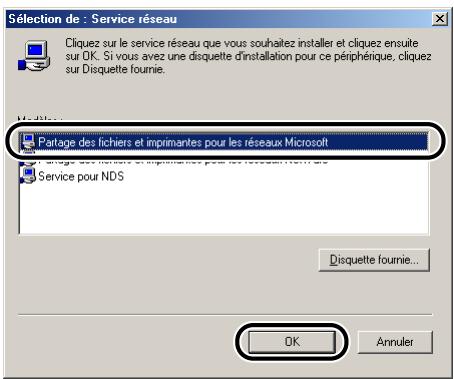 CANON LBP-2900 - Sélectionnez [partage des fichiers et imprimantes pour les réseaux microsoft], puis cliquez sur [OK]. - 1