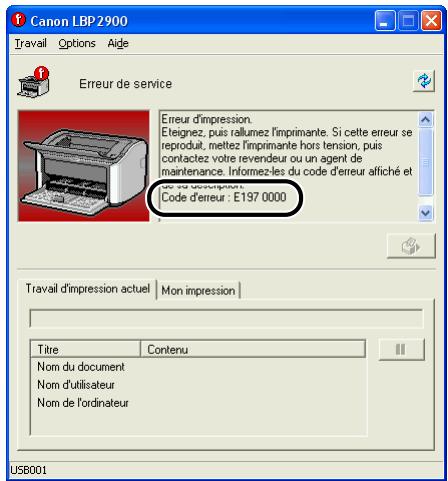 CANON LBP-2900 - Éteignez l'imprimante, attendez 10 secondes ou plus, puis rallumez-la. - 2
