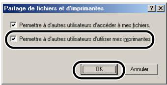 CANON LBP-2900 - Sélectionnez [partage des fichiers et imprimantes pour les réseaux microsoft], puis cliquez sur [OK]. - 3