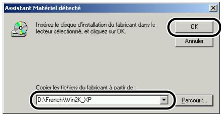 CANON LBP-2900 - Vérifiez le chemin affiché dans le champ [copier les fichiers du fabricant à partir de], puis cliquez sur [OK]. - 1