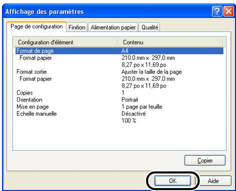 CANON LBP-2900 - Confirmation des paramètres d'imprimante - 2