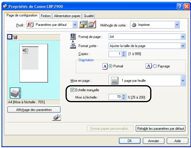 CANON LBP-2900 - Mise à l'échelle manuelle d'un document - 1