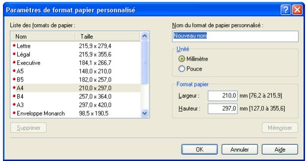 CANON LBP-2900 - Paramètres de format papier personnalisé - 1