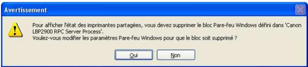 CANON LBP-2900 - Configuration des paramètres du pare-feu windows - 1