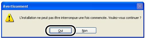 CANON LBP-2900 - Le message [l'installation ne peut pas être interrompue une fois commencée. voulez-vous continuer?] s'affiche. cliquez sur [oui]. - 1