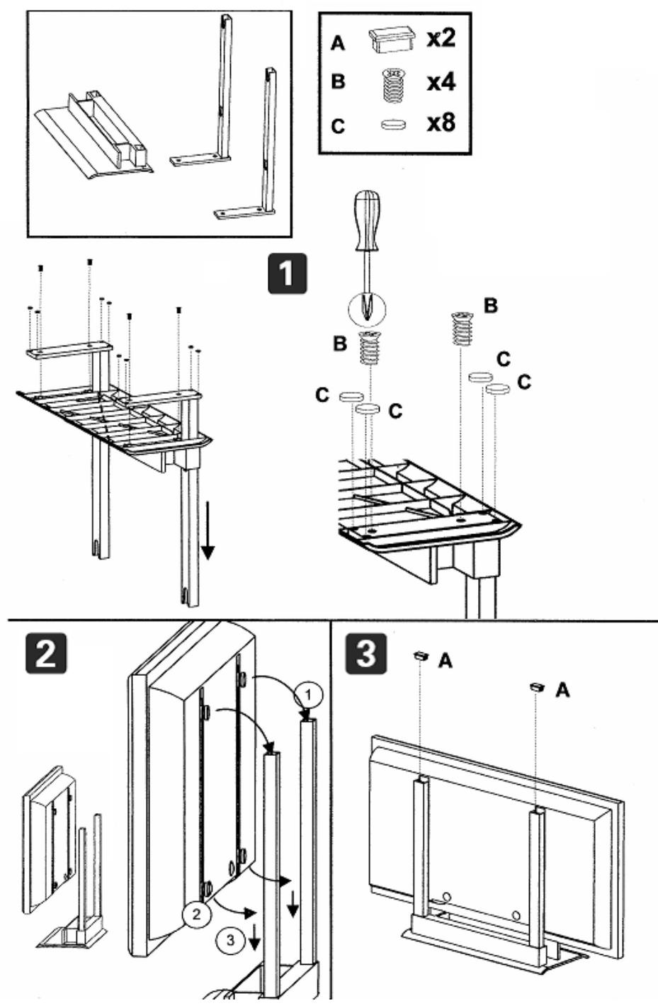 PHILIPS 42HF9442 - Mounting the Television Stand - 9