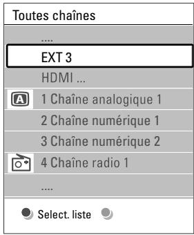 PHILIPS 42PFL7403H - Sélection d'une liste de favoris - 1