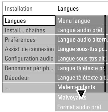 PHILIPS 42PFL7403H - Étape 1: Menu langue - 1