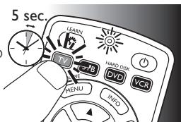 PHILIPS SRP5004/86 - Eksempel: opsætning af universalfjernbetjeningen til betjening af dit TV: - 1