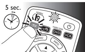 PHILIPS SRP5004/86 - Exempel: ställa in universalfjärrkontrollen för TV:n: - 1