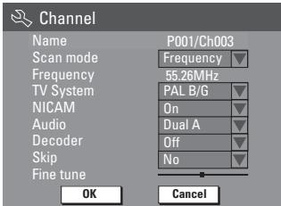 PHILIPS DVDR3355 - Modification des informations sur les chaînes - 1