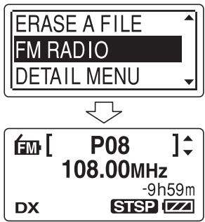 SONY ICD-UX81 - Afstemmen op een FM-radiostation - 2