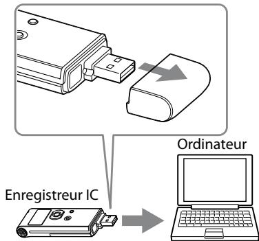 SONY ICD-UX81 - Insertion de la pile - 3