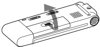SONY ICD-UX81 - Inserting the battery - 1