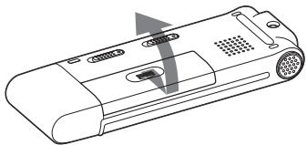 SONY ICD-UX81 - De batterij plaatsen - 1