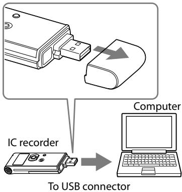 SONY ICD-UX81 - Connecting the IC recorder to your computer - 1