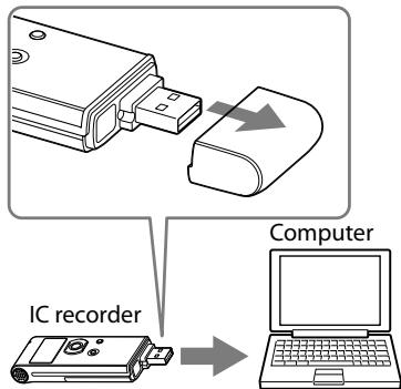 SONY ICD-UX81 - Inserting the battery - 3
