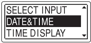SONY ICD-UX81 - Selecteer "DATA &amp; TIME" in het menu. - 2