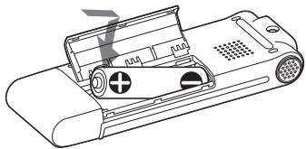 SONY ICD-UX81 - De batterij plaatsen - 2