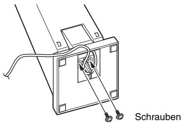 SONY BDV-F500 - Führn Sie das Lautspracherkabel durch den Schlitz in der Bodenplatte des Ständers, damit es nicht verdreht oder eingeklemmt wird. - 2