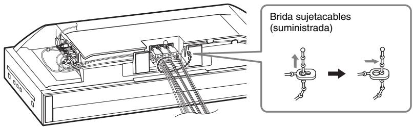 SONY BDV-F500 - Ate los cables y los cables de altovoz con la brida susjetacables. - 1